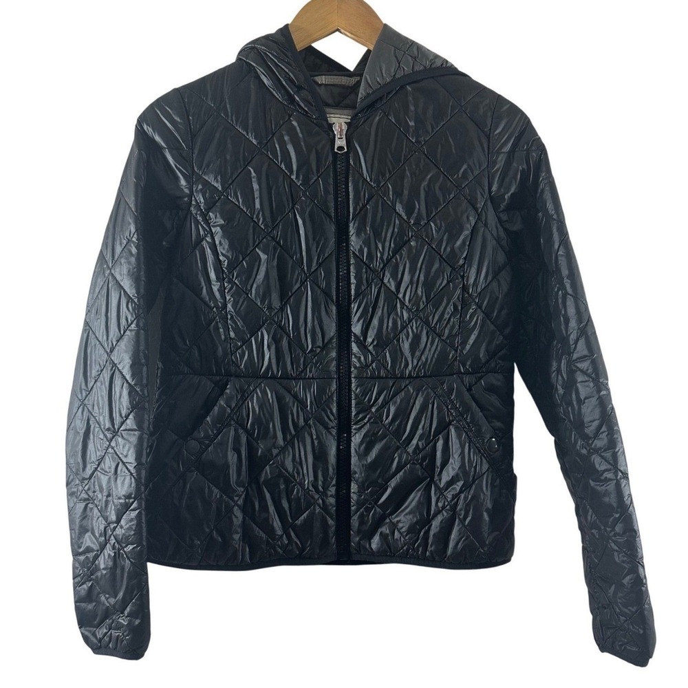 Abercrombie & Fitch Black Quilted Primaloft Hooded Jacket Outwear Size S
